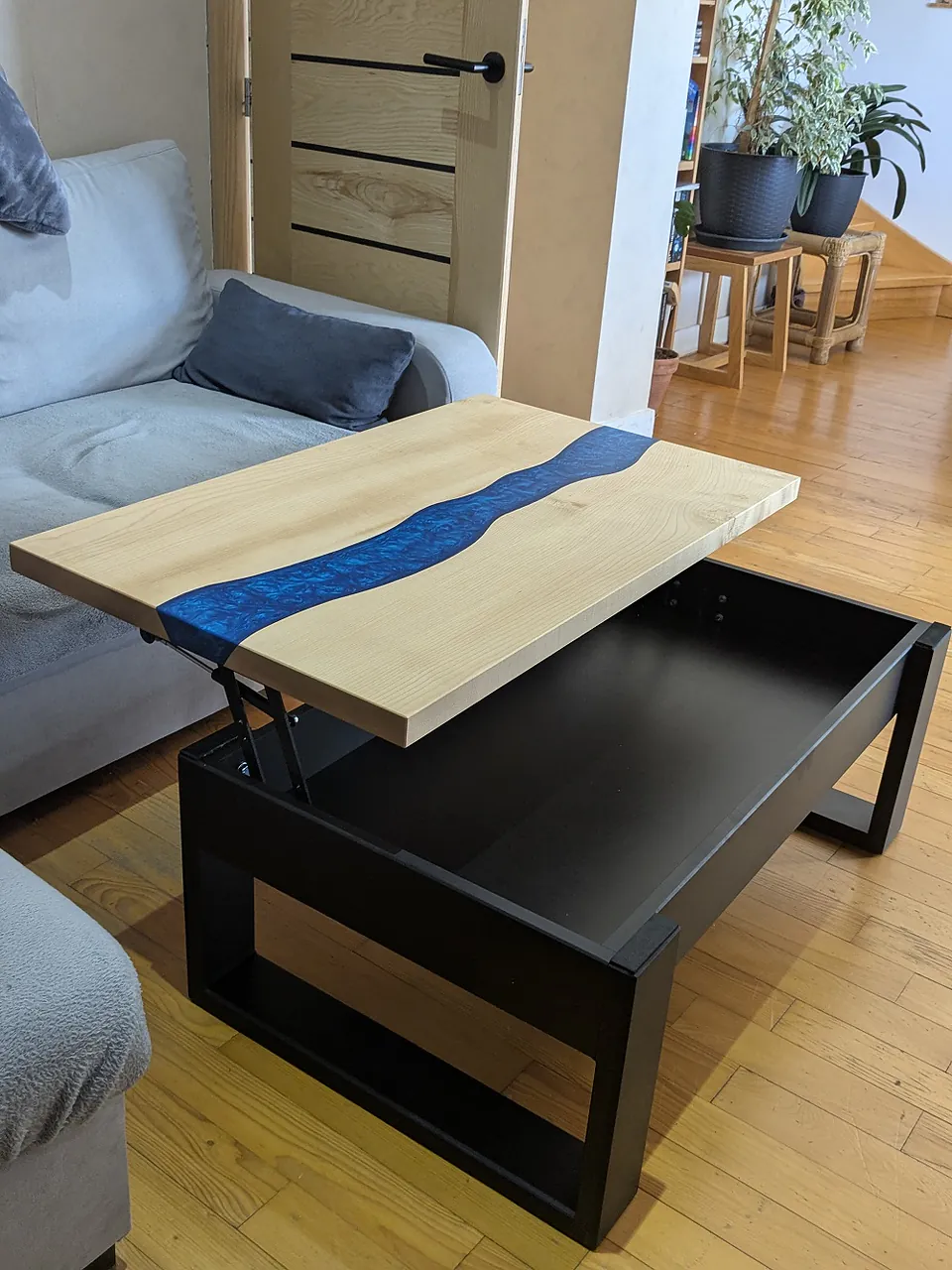 Table basse résine époxy